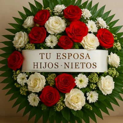 Coronas y bouquet de condolencias